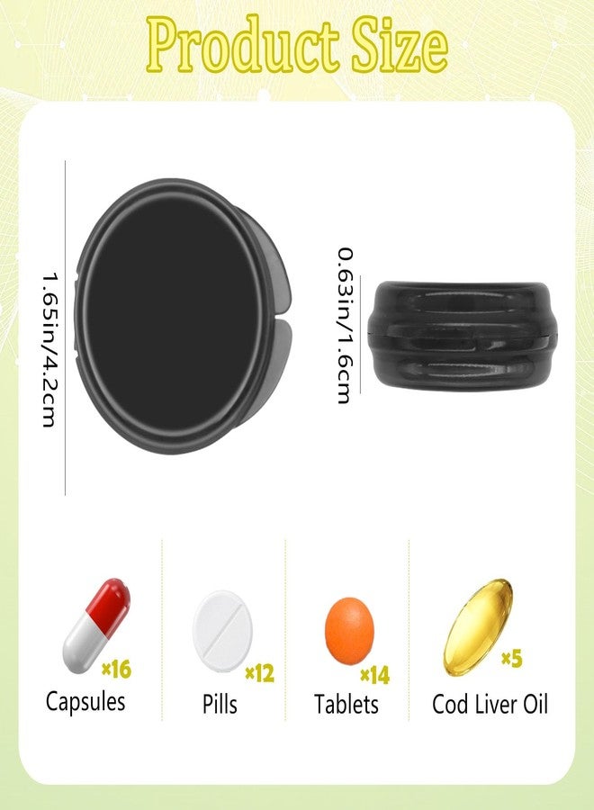 keepsweat 7Pcs Small Pill Box,Daily Pill Organizer Portable Travel Pill Box for Purse Pocket Mini Medicine Storage Container for Storing Fish Oil,Pills,and Vitamin Tablets(7 Colors) - Image 2